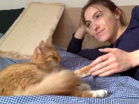 Screen Shot 2017-03-25 at 5.54.30 PM  Greg and Christine meet the grandcat for first time